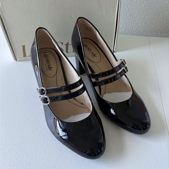 Lifestride True Mary Jane Style Black Patent Pump 8.5 Goth Whimsigoth Fairy - Picture 1 of 8
